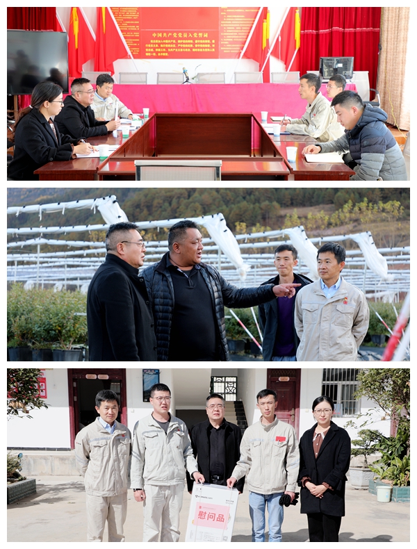 11月24日，观音岩水电公司党委书记、董事长席丙俊前往怒江州兰坪县通甸镇丰华村看望慰问驻村工作队并召开座谈会 (1)_副本.jpg